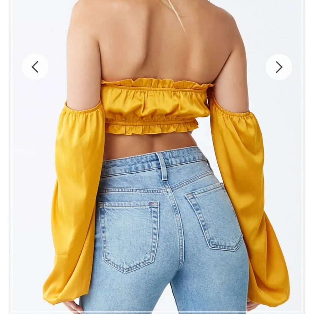 Satin Off Shoulder Top - Picture 2 of 3